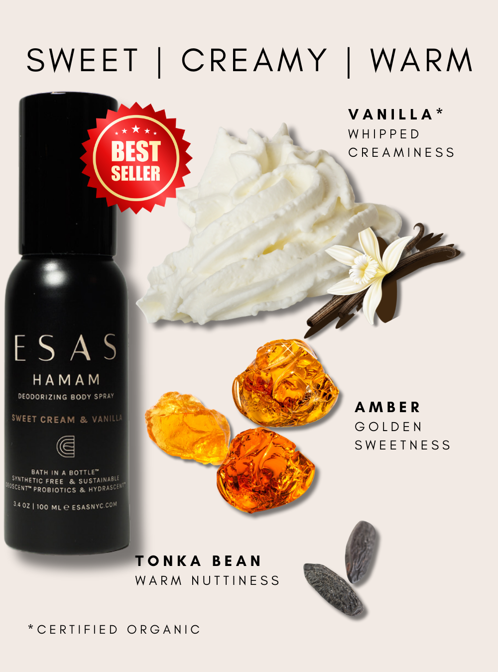 Sweet Cream & Vanilla Hamam Deo Body Spray – Esas Beauty